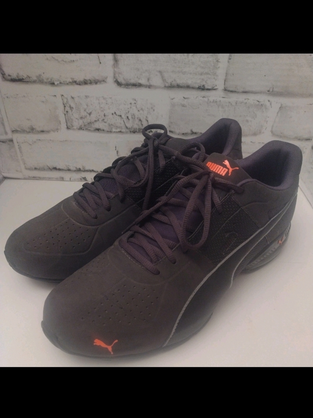 Puma SoftFoam+ Shoes Mens Size 13 Gray Orange Athletic Sneakers 189074-03 Logo
